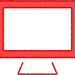 パソコンモニター イラスト レッド シンプル 無料