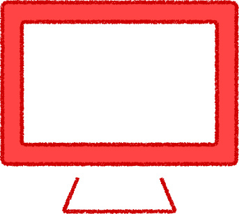 パソコンモニター イラスト レッド シンプル 無料