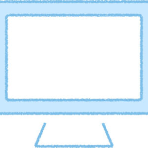 パソコンモニター イラスト スカイブルー シンプル 無料