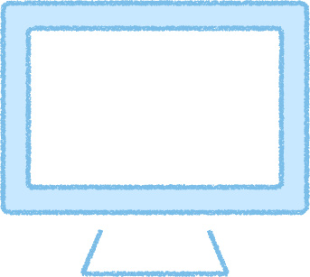 パソコンモニター イラスト スカイブルー シンプル 無料