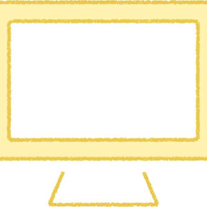 パソコンモニター イラスト イエロー シンプル 無料