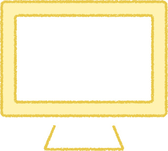 パソコンモニター イラスト イエロー シンプル 無料