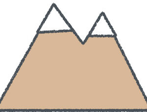 山 イラスト クレヨン風 ブラウン 自然 無料