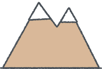 山 イラスト クレヨン風 ブラウン 自然 無料