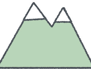 山 イラスト クレヨン風 フォレスト 自然 無料