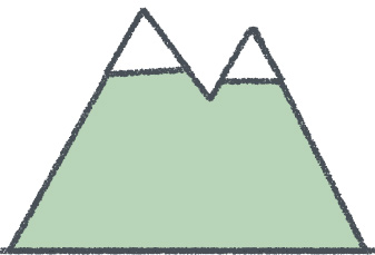 山 イラスト クレヨン風 フォレスト 自然 無料