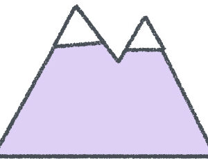 山 イラスト クレヨン風 ラベンダー 自然 無料