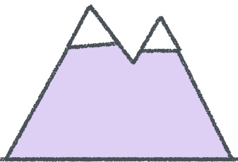 山 イラスト クレヨン風 ラベンダー 自然 無料