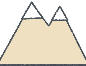 山 イラスト クレヨン風 サンド 自然 無料