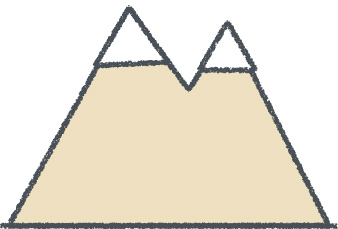山 イラスト クレヨン風 サンド 自然 無料