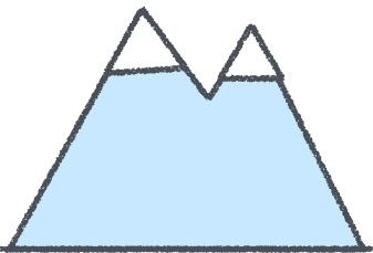 山 イラスト クレヨン風 スカイブルー 自然 無料