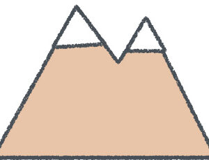 山 イラスト クレヨン風 テラコッタ 自然 無料
