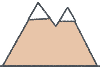 山 イラスト クレヨン風 テラコッタ 自然 無料