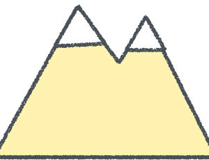山 イラスト クレヨン風 イエロー 自然 無料