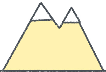 山 イラスト クレヨン風 イエロー 自然 無料