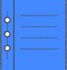 ノート イラスト ブルー クレヨン風 学校・勉強 無料