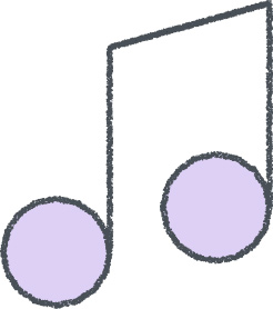 音符 イラスト ラベンダー クレヨン風 音楽・学校 無料