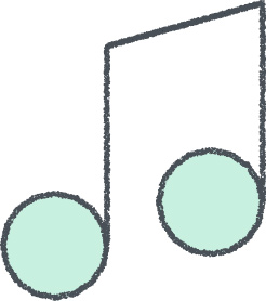 音符 イラスト ミント クレヨン風 音楽・学校 無料