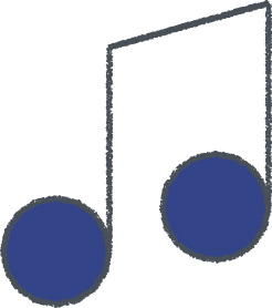 音符 イラスト ネイビー クレヨン風 音楽・学校 無料