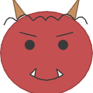鬼 イラスト 赤 節分 シンプル クレヨン風 かわいい おたより 資料 無料