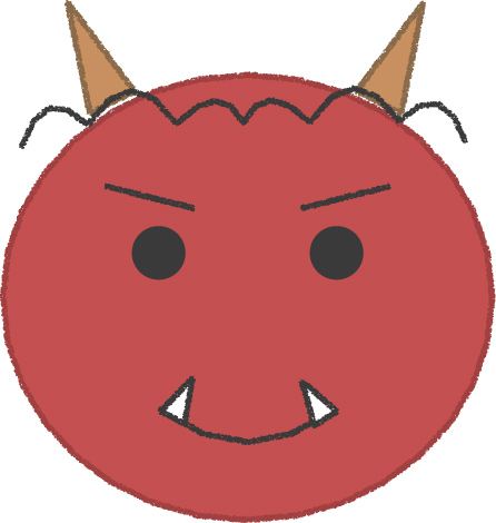 鬼 イラスト 赤 節分 シンプル クレヨン風 かわいい おたより 資料 無料