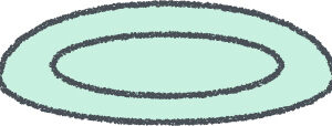 お皿 イラスト ミント クレヨン風 食事・給食 無料