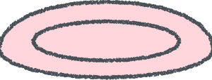 お皿 イラスト ピンク クレヨン風 食事・給食 無料
