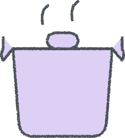 なべ イラスト ラベンダー クレヨン風 料理・調理 無料