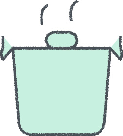 なべ イラスト ミント クレヨン風 料理・調理 無料