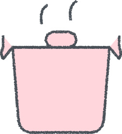 なべ イラスト ピンク クレヨン風 料理・調理 無料