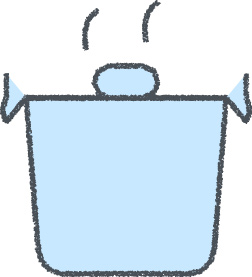 なべ イラスト スカイブルー クレヨン風 料理・調理 無料