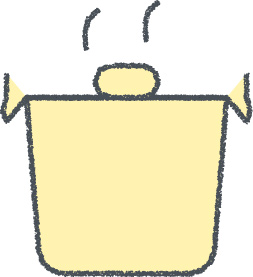 なべ イラスト イエロー クレヨン風 料理・調理 無料