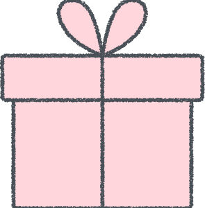 プレゼント イラスト ピンク クレヨン風 誕生日・ギフト 無料