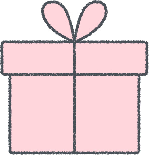 プレゼント イラスト ピンク クレヨン風 誕生日・ギフト 無料