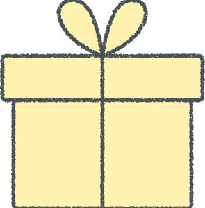 プレゼント イラスト イエロー クレヨン風 誕生日・ギフト 無料
