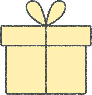 プレゼント イラスト イエロー クレヨン風 誕生日・ギフト 無料