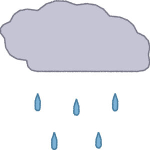 雨雲 イラスト グレー 梅雨 シンプル クレヨン風 かわいい おたより 資料 無料