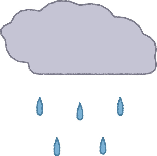 雨雲 イラスト グレー 梅雨 シンプル クレヨン風 かわいい おたより 資料 無料