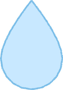 雨粒 イラスト 水色 梅雨 シンプル クレヨン風 かわいい おたより 資料 無料