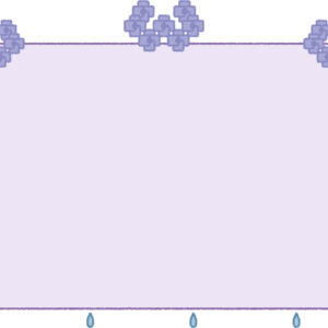 梅雨タイトルフレーム イラスト シンプル クレヨン風 かわいい おたより 資料 無料