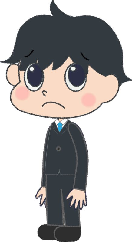 サラリーマン イラスト 落ち込む しょんぼり ビジネス 無料