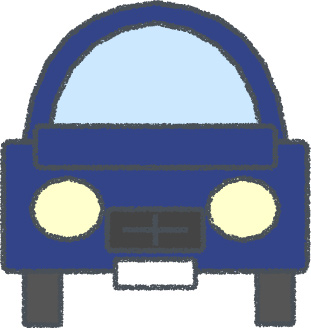 セダン イラスト クレヨン風 ネイビー 正面 無料