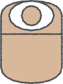 寝袋 イラスト クレヨン風 ブラウン キャンプ 無料