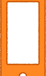 スマートフォン イラスト オレンジ シンプル 無料