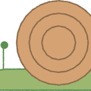 かたつむり イラスト 茶色 梅雨 シンプル クレヨン風 かわいい おたより 資料 無料