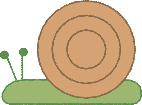 かたつむり イラスト 茶色 梅雨 シンプル クレヨン風 かわいい おたより 資料 無料
