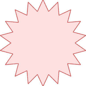 とげとげ吹き出し イラスト 赤 シンプル クレヨン風 かわいい おたより 資料 無料