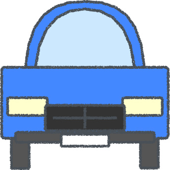 SUV イラスト クレヨン風 ブルー 正面 無料