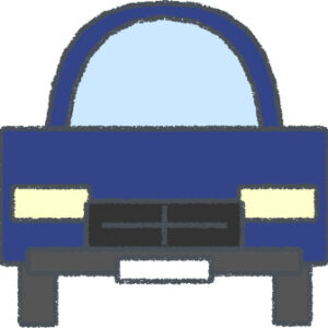 SUV イラスト クレヨン風 ネイビー 正面 無料