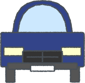SUV イラスト クレヨン風 ネイビー 正面 無料